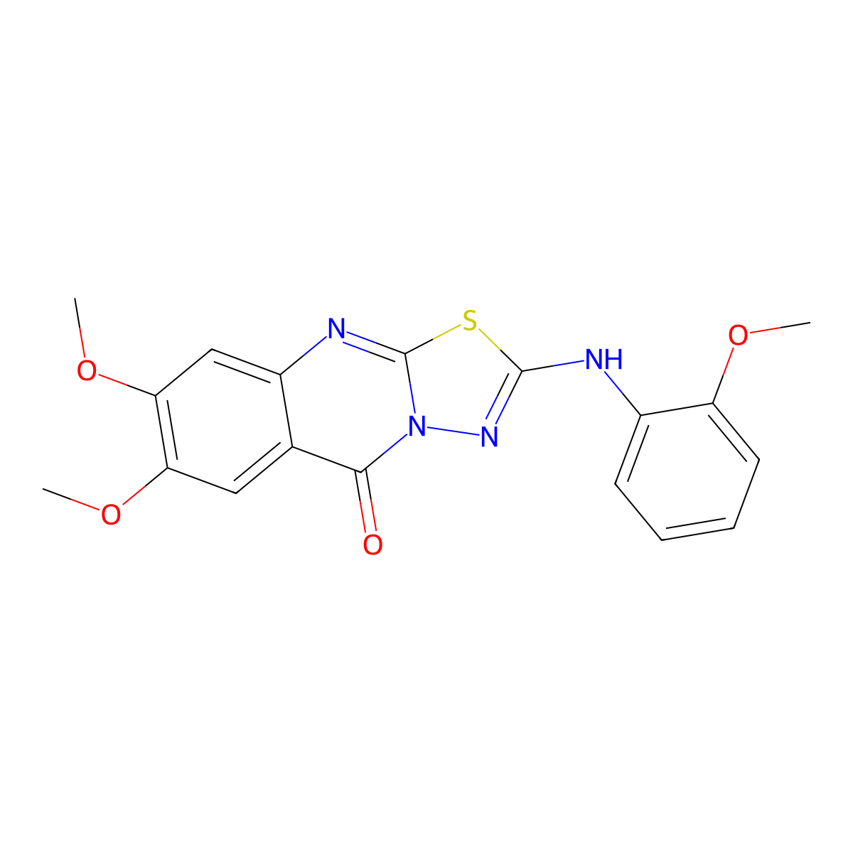 7,8-dimethoxy-2-[(2-methoxyphenyl)amino]-5H-[1,3,4]thiadiazolo[2,3-b]quinazolin-5-one molecular structure, CAS 1021223-43-7
