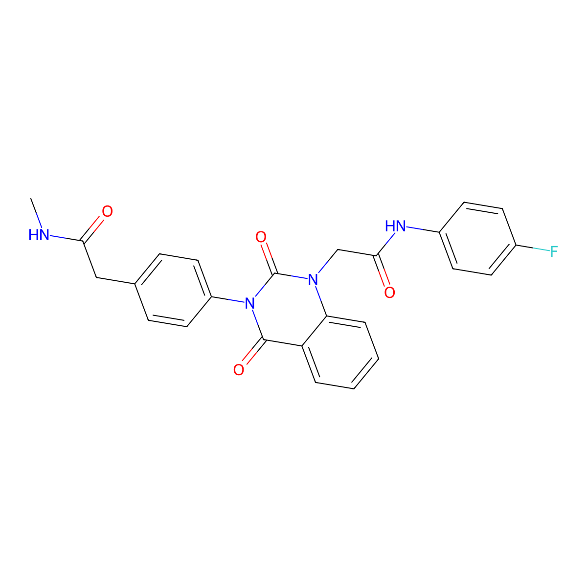 2-[4-(1-{[(4-fluorophenyl)carbamoyl]methyl}-2,4-dioxo-1,2,3,4-tetrahydroquinazolin-3-yl)phenyl]-N-methylacetamide molecular structure, CAS 1021223-61-9