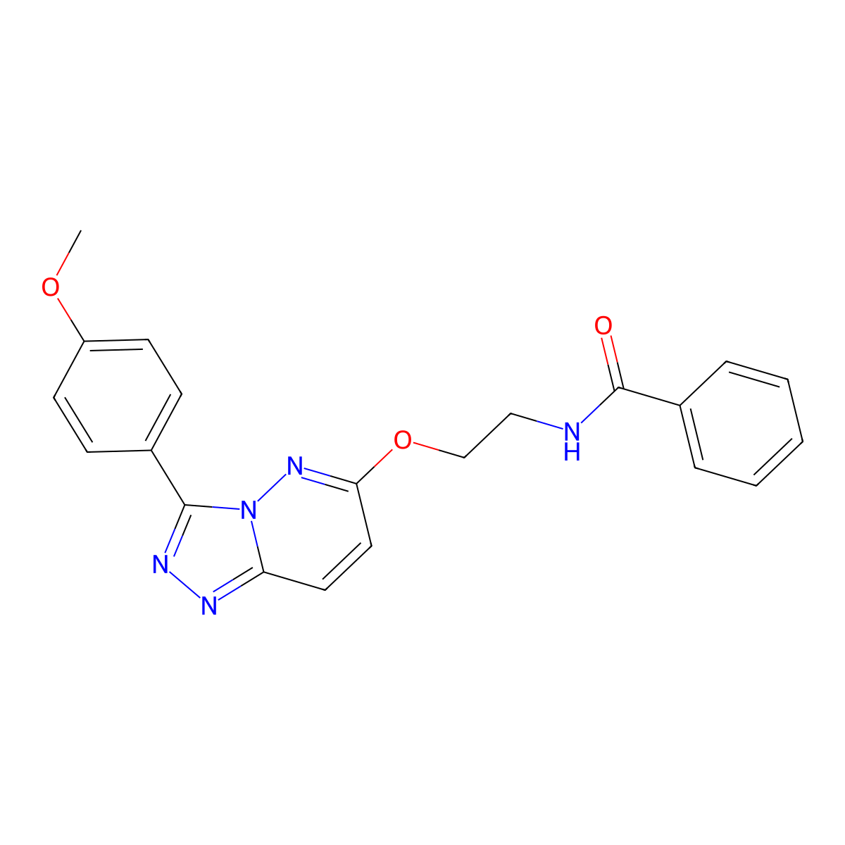 N-(2-((3-(4-methoxyphenyl)-[1,2,4]triazolo[4,3-b]pyridazin-6-yl)oxy)ethyl)benzamide molecular structure, CAS 1021223-70-0