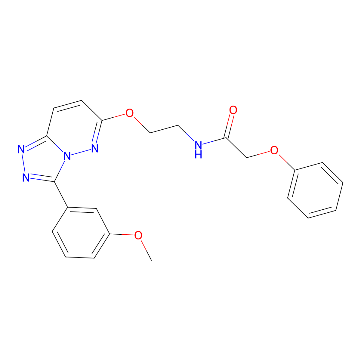 N-(2-((3-(3-methoxyphenyl)-[1,2,4]triazolo[4,3-b]pyridazin-6-yl)oxy)ethyl)-2-phenoxyacetamide molecular structure, CAS 1021224-01-0