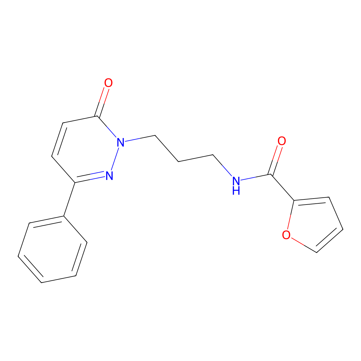N-[3-(6-oxo-3-phenyl-1,6-dihydropyridazin-1-yl)propyl]furan-2-carboxamide molecular structure, CAS 1021224-02-1