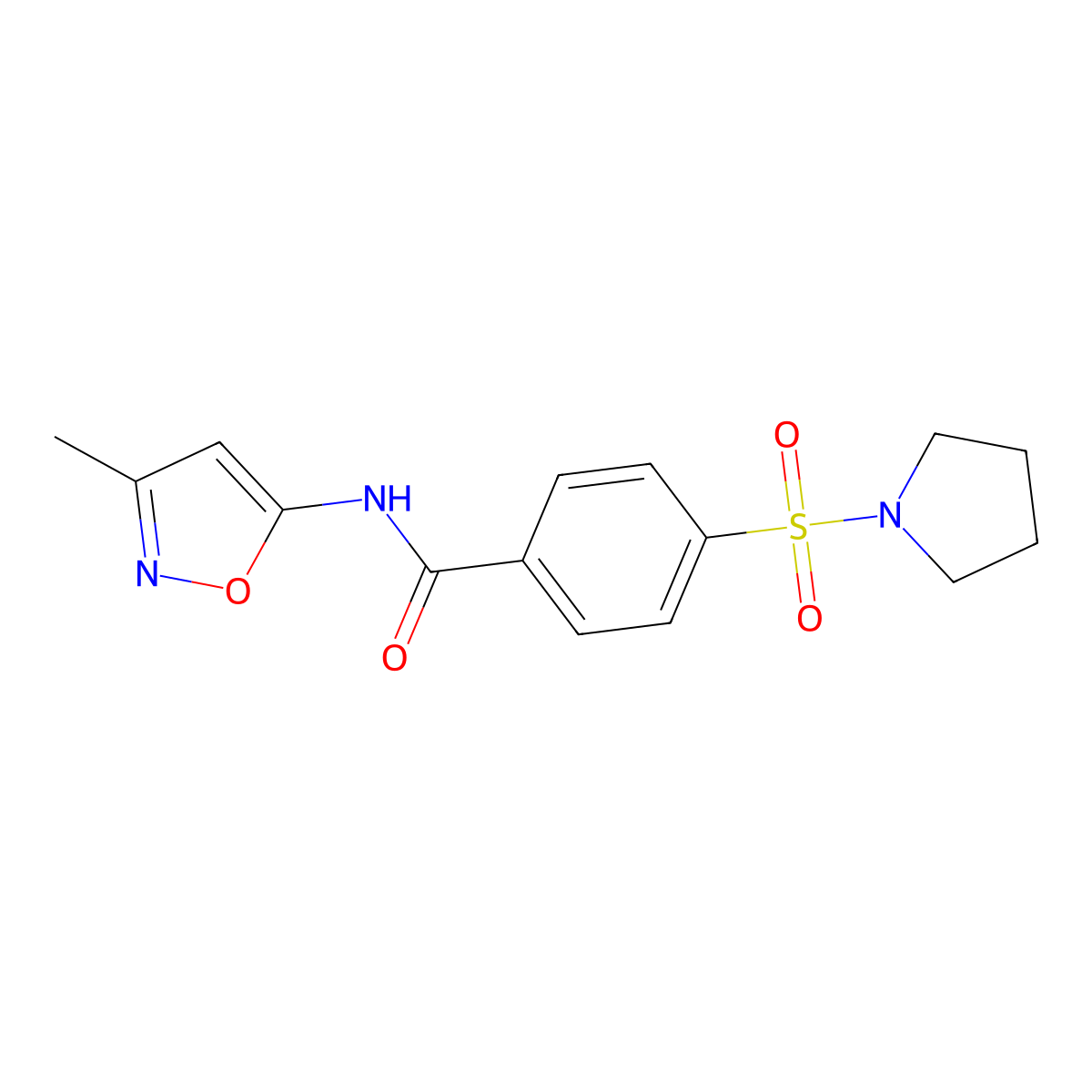 N-(3-methyl-1,2-oxazol-5-yl)-4-(pyrrolidine-1-sulfonyl)benzamide molecular structure, CAS 1021224-08-7