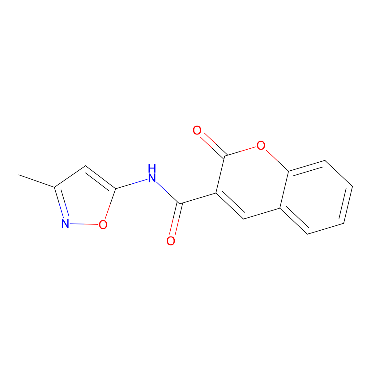 N-(3-methyl-1,2-oxazol-5-yl)-2-oxo-2H-chromene-3-carboxamide molecular structure, CAS 1021224-14-5