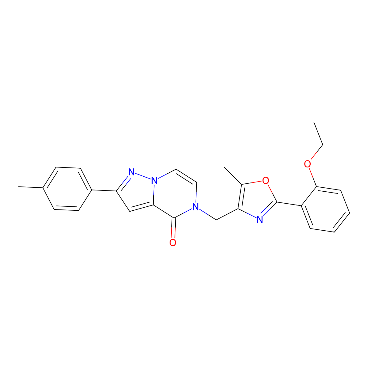5-{[2-(2-ethoxyphenyl)-5-methyl-1,3-oxazol-4-yl]methyl}-2-(4-methylphenyl)-4H,5H-pyrazolo[1,5-a]pyrazin-4-one molecular structure, CAS 1021224-18-9