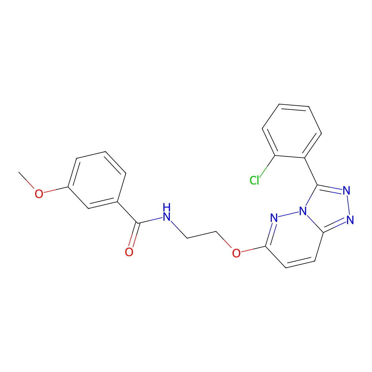 N-(2-{[3-(2-chlorophenyl)-[1,2,4]triazolo[4,3-b]pyridazin-6-yl]oxy}ethyl)-3-methoxybenzamide molecular structure, CAS 1021224-19-0