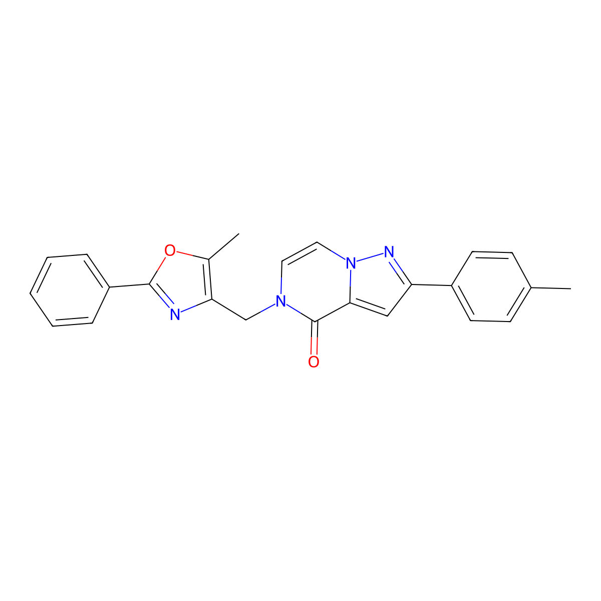 5-[(5-methyl-2-phenyl-1,3-oxazol-4-yl)methyl]-2-(4-methylphenyl)-4H,5H-pyrazolo[1,5-a]pyrazin-4-one molecular structure, CAS 1021224-26-9