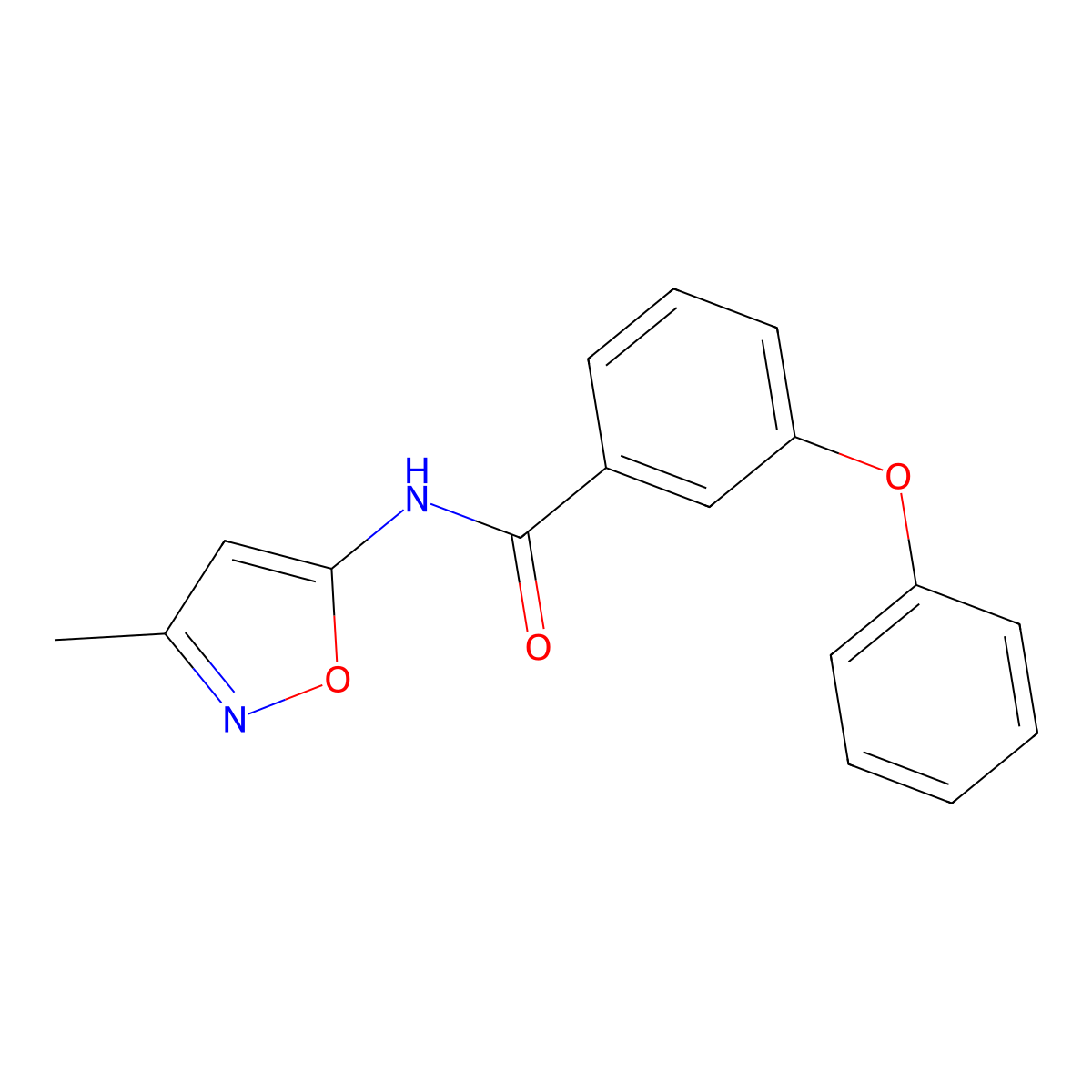 N-(3-methyl-1,2-oxazol-5-yl)-3-phenoxybenzamide molecular structure, CAS 1021224-32-7