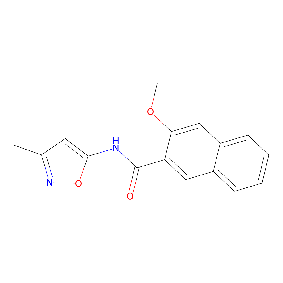 3-methoxy-N-(3-methyl-1,2-oxazol-5-yl)naphthalene-2-carboxamide molecular structure, CAS 1021224-40-7