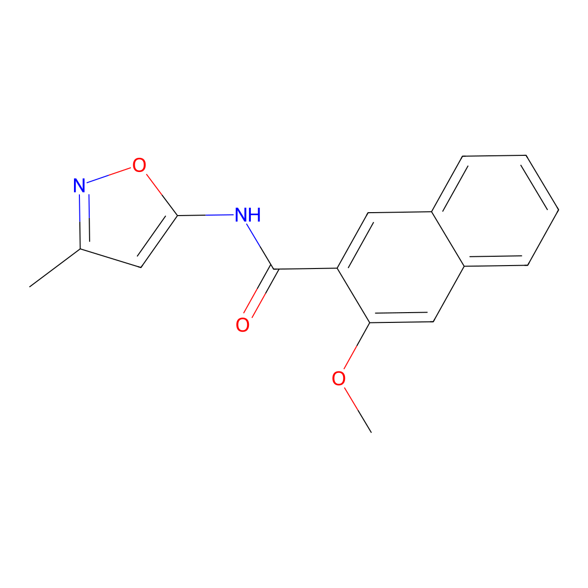 3-methoxy-N-(3-methyl-1,2-oxazol-5-yl)naphthalene-2-carboxamide molecular structure, CAS 1021224-40-7