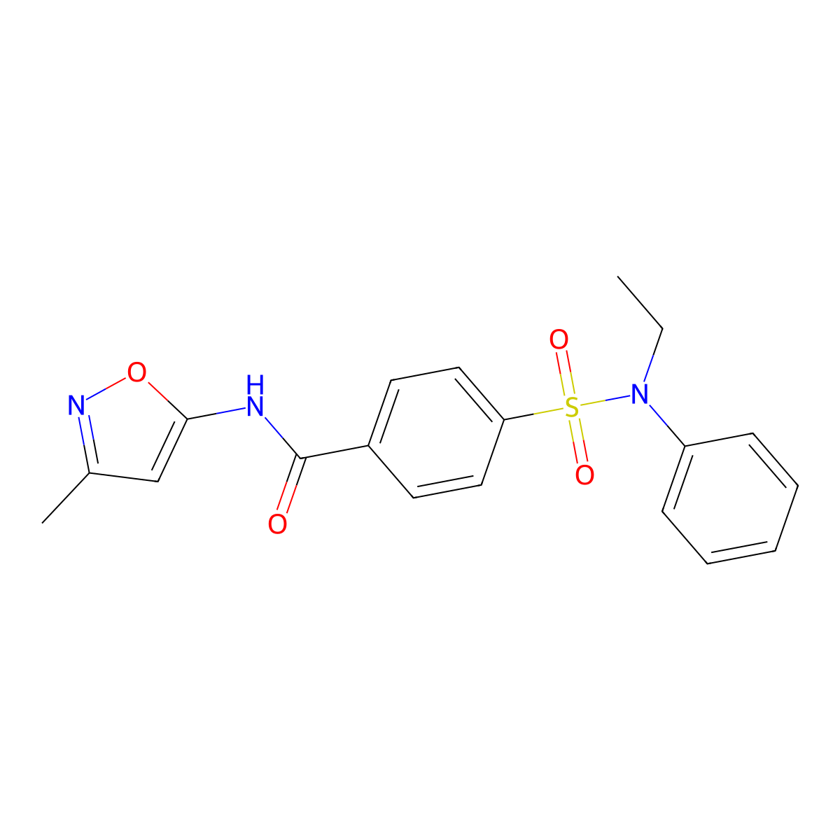 4-[ethyl(phenyl)sulfamoyl]-N-(3-methyl-1,2-oxazol-5-yl)benzamide molecular structure, CAS 1021224-44-1
