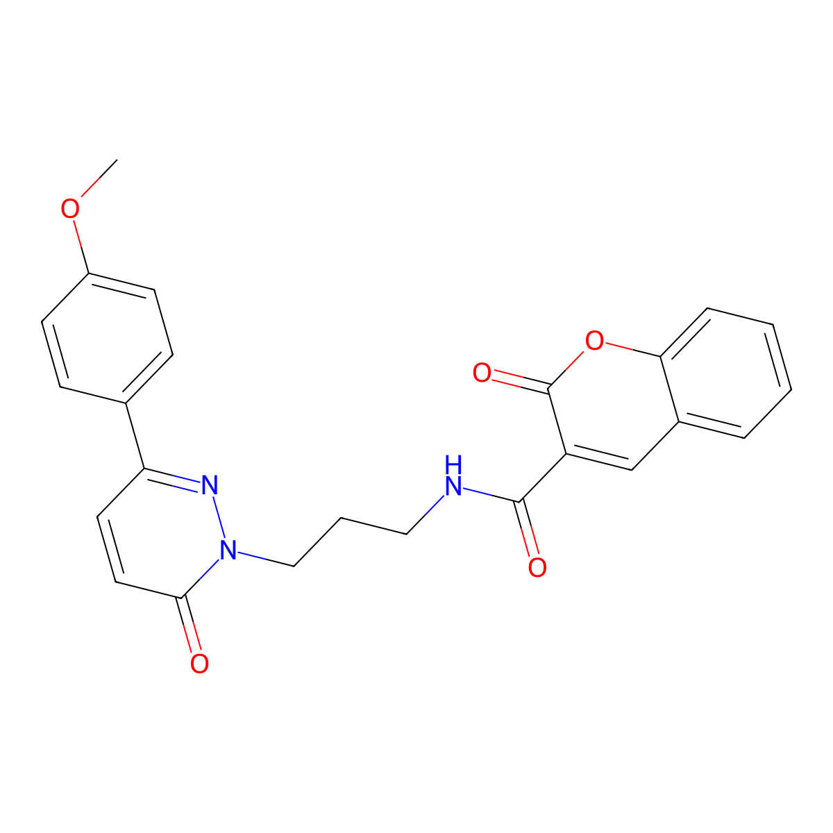 N-(3-(3-(4-methoxyphenyl)-6-oxopyridazin-1(6H)-yl)propyl)-2-oxo-2H-chromene-3-carboxamide molecular structure, CAS 1021224-47-4