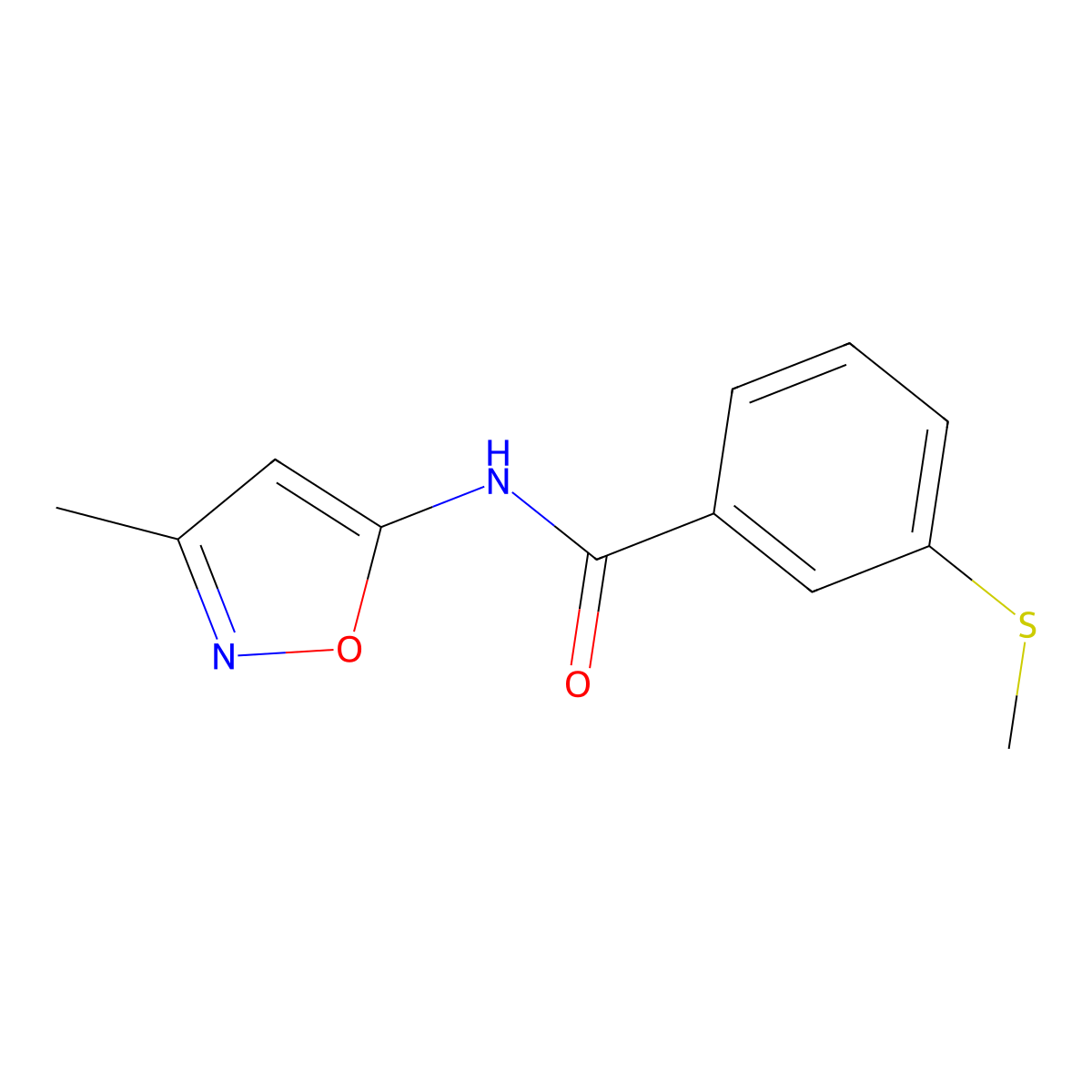 N-(3-methyl-1,2-oxazol-5-yl)-3-(methylsulfanyl)benzamide molecular structure, CAS 1021224-48-5