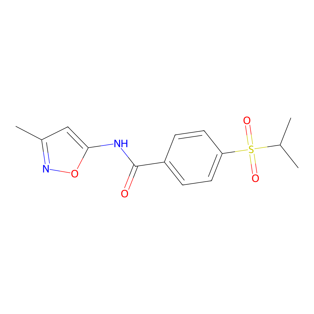 N-(3-methyl-1,2-oxazol-5-yl)-4-(propane-2-sulfonyl)benzamide molecular structure, CAS 1021224-56-5