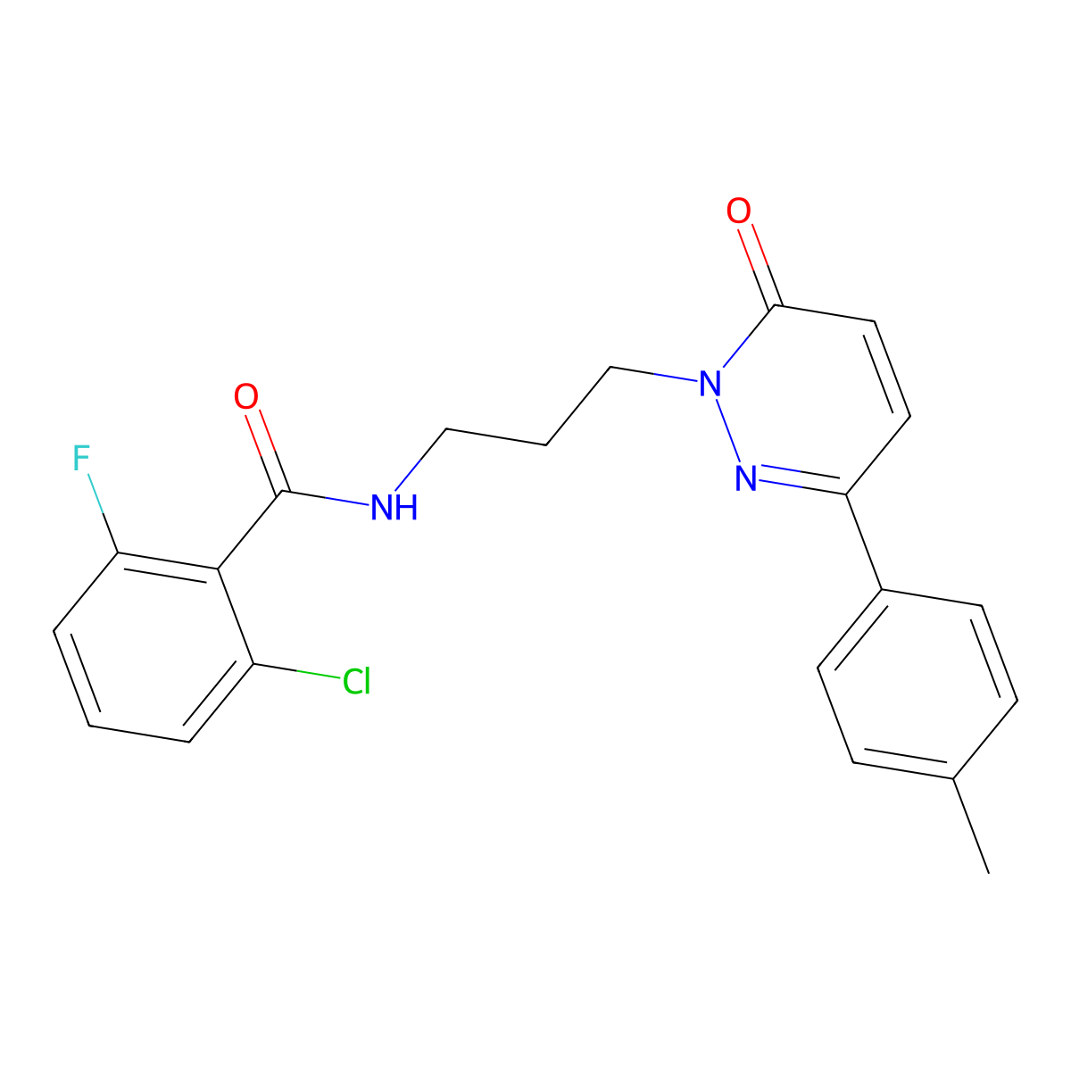 2-chloro-6-fluoro-N-{3-[3-(4-methylphenyl)-6-oxo-1,6-dihydropyridazin-1-yl]propyl}benzamide molecular structure, CAS 1021224-78-1