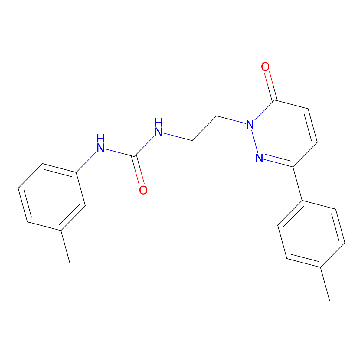 1-(3-Methylphenyl)-3-{2-[3-(4-methylphenyl)-6-oxo-1,6-dihydropyridazin-1-yl]ethyl}urea molecular structure, CAS 1021224-85-0