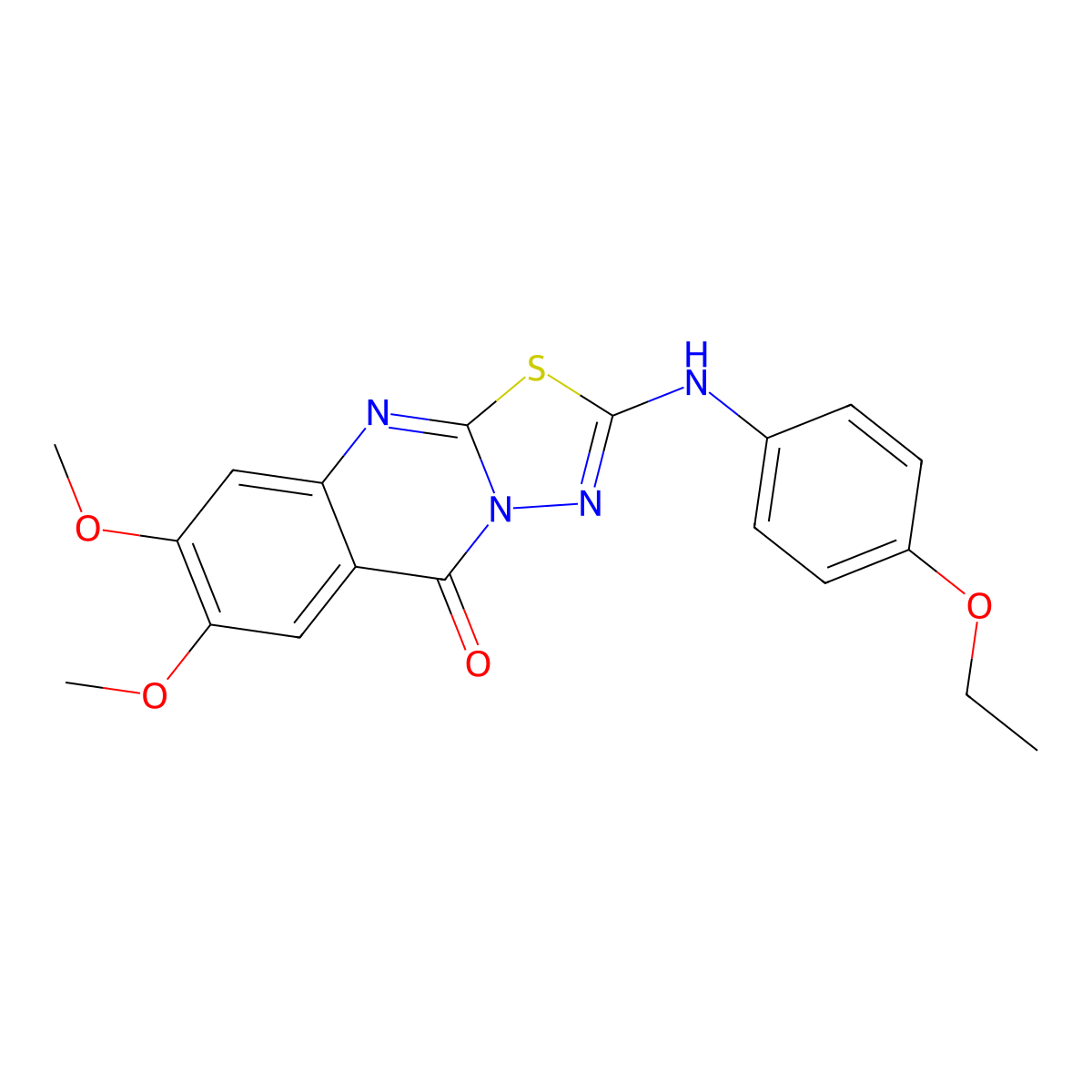 2-[(4-ethoxyphenyl)amino]-7,8-dimethoxy-5H-[1,3,4]thiadiazolo[2,3-b]quinazolin-5-one molecular structure, CAS 1021224-89-4