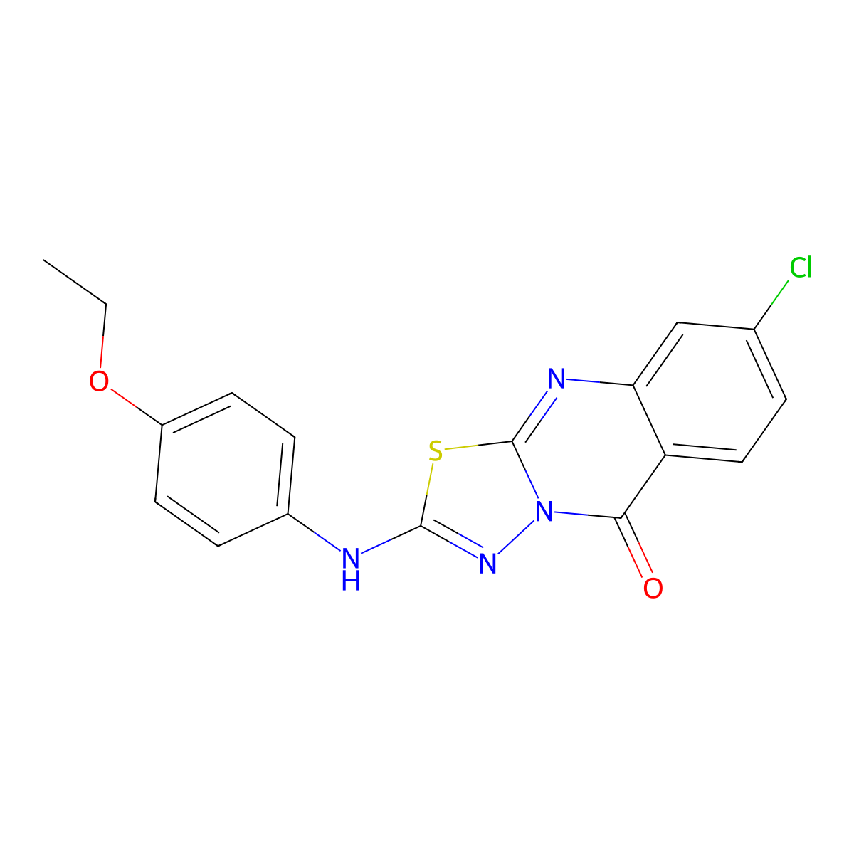 8-chloro-2-[(4-ethoxyphenyl)amino]-5H-[1,3,4]thiadiazolo[2,3-b]quinazolin-5-one molecular structure, CAS 1021224-91-8