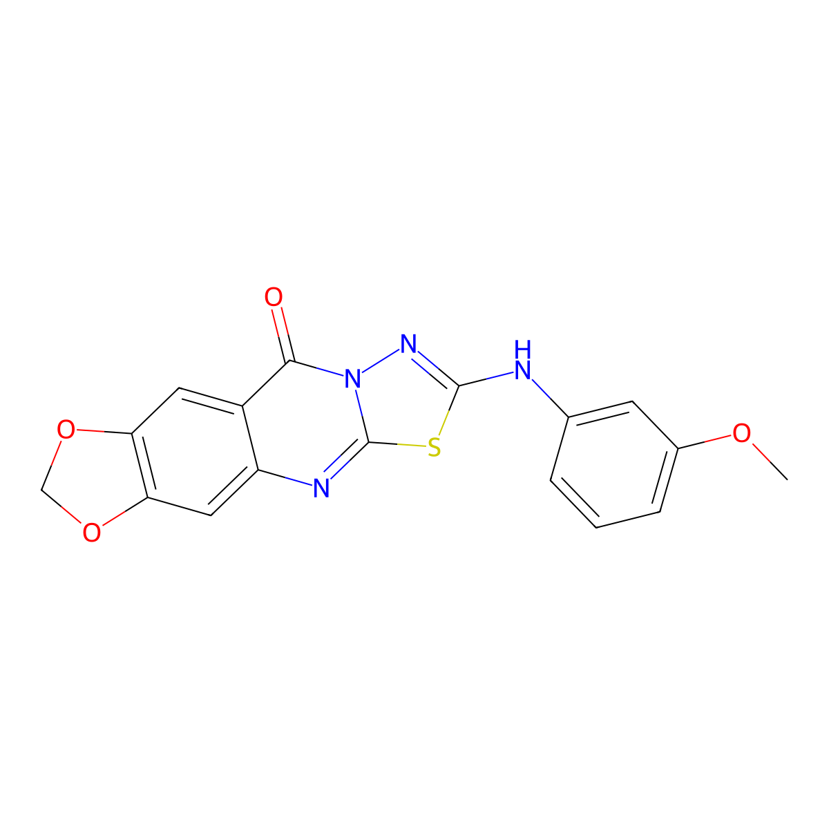 2-((3-methoxyphenyl)amino)-10H-[1,3]dioxolo[4,5-g][1,3,4]thiadiazolo[2,3-b]quinazolin-10-one molecular structure, CAS 1021224-94-1