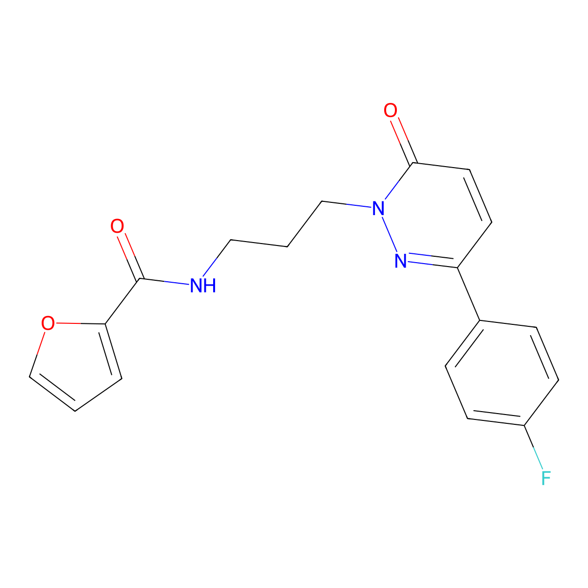 N-{3-[3-(4-fluorophenyl)-6-oxo-1,6-dihydropyridazin-1-yl]propyl}furan-2-carboxamide molecular structure, CAS 1021225-00-2