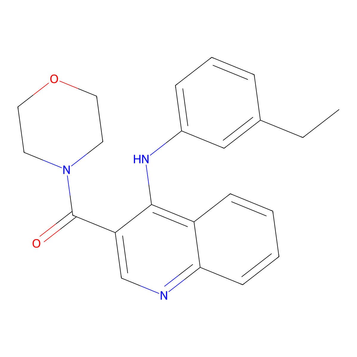 (4-((3-Ethylphenyl)amino)quinolin-3-yl)(morpholino)methanone molecular structure, CAS 1021225-21-7