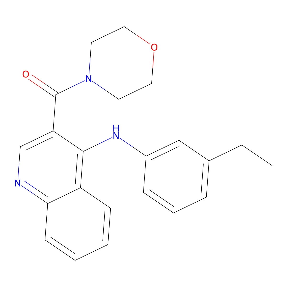 (4-((3-Ethylphenyl)amino)quinolin-3-yl)(morpholino)methanone molecular structure, CAS 1021225-21-7