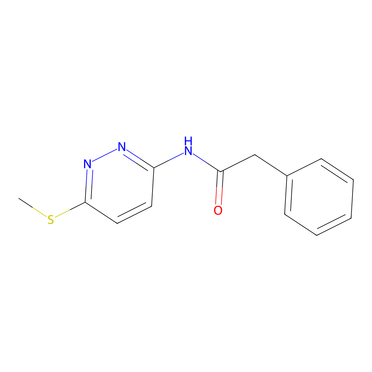 N-(6-(methylthio)pyridazin-3-yl)-2-phenylacetamide molecular structure, CAS 1021225-22-8