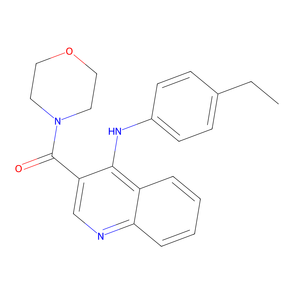 (4-((4-Ethylphenyl)amino)quinolin-3-yl)(morpholino)methanone molecular structure, CAS 1021225-24-0