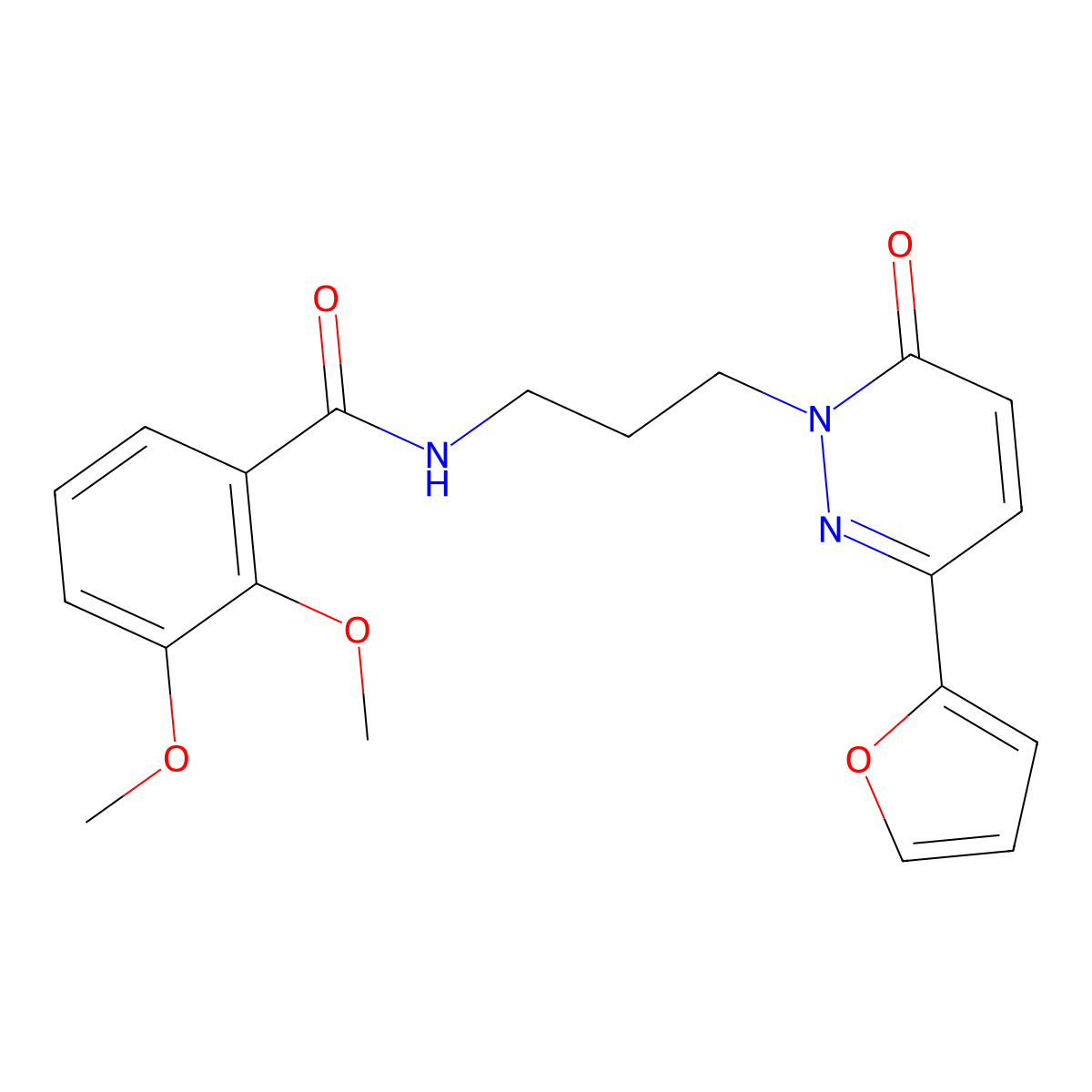 N-{3-[3-(furan-2-yl)-6-oxo-1,6-dihydropyridazin-1-yl]propyl}-2,3-dimethoxybenzamide molecular structure, CAS 1021225-26-2
