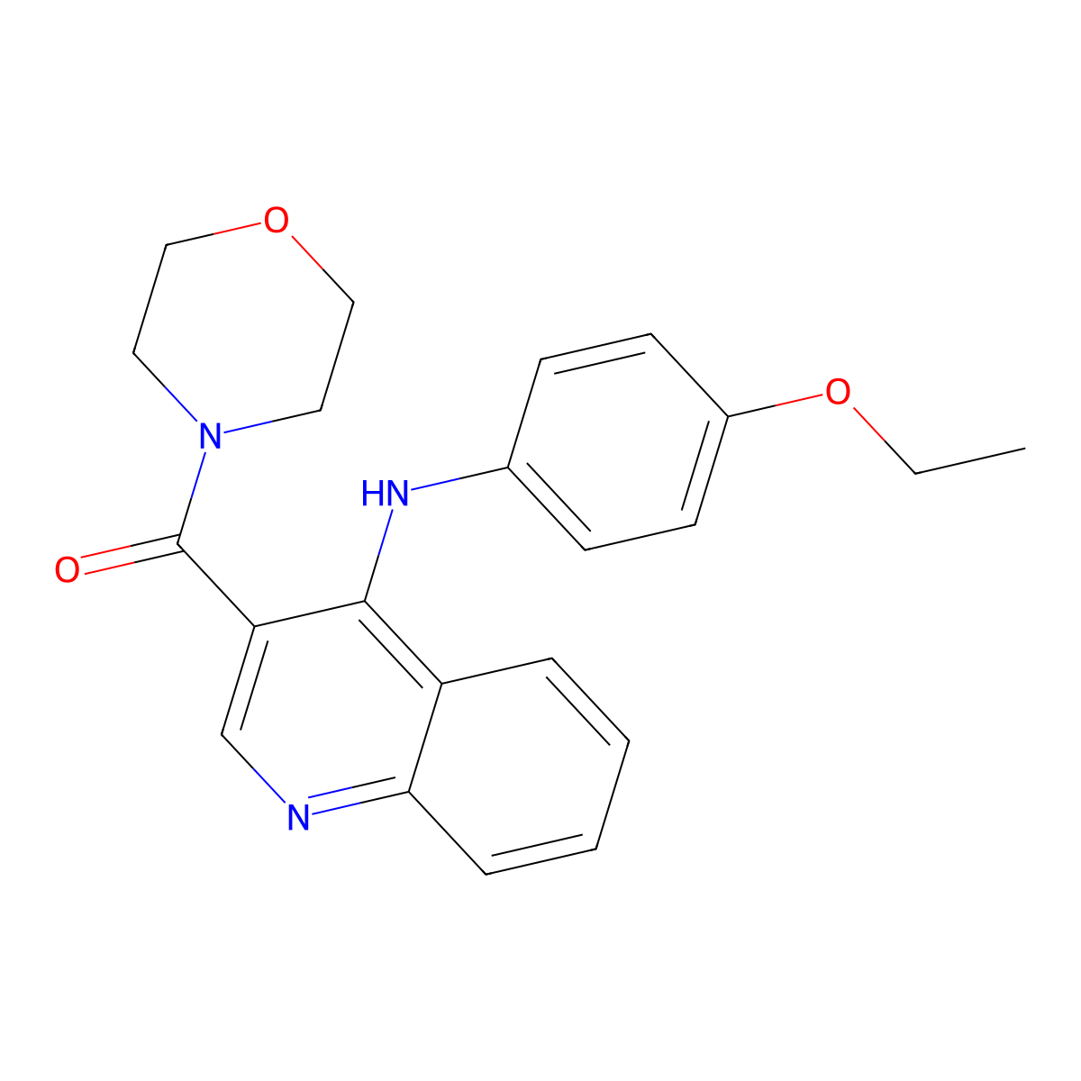 N-(4-ethoxyphenyl)-3-(morpholine-4-carbonyl)quinolin-4-amine molecular structure, CAS 1021225-27-3