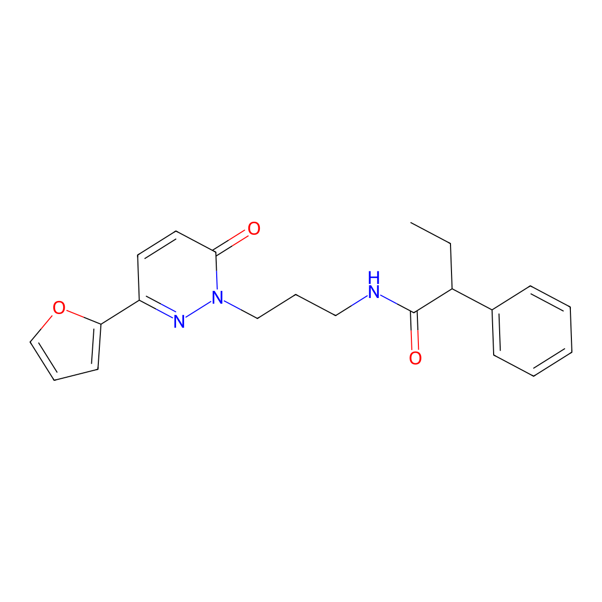 N-(3-(3-(furan-2-yl)-6-oxopyridazin-1(6H)-yl)propyl)-2-phenylbutanamide molecular structure, CAS 1021225-44-4