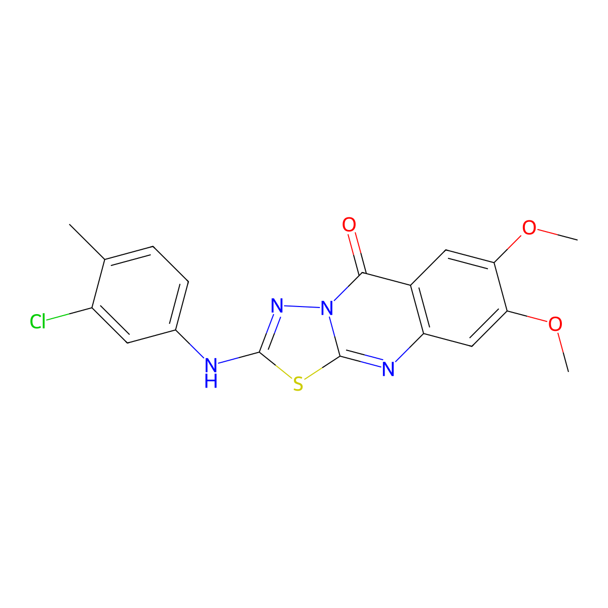 2-((3-chloro-4-methylphenyl)amino)-7,8-dimethoxy-5H-[1,3,4]thiadiazolo[2,3-b]quinazolin-5-one molecular structure, CAS 1021225-49-9