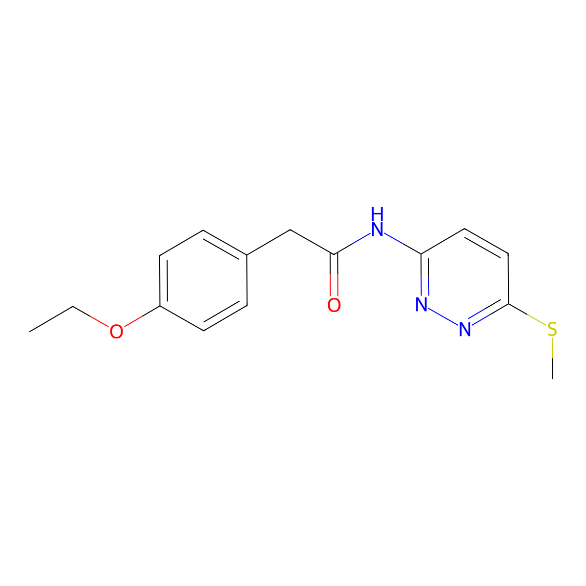 2-(4-ethoxyphenyl)-N-(6-(methylthio)pyridazin-3-yl)acetamide molecular structure, CAS 1021225-50-2