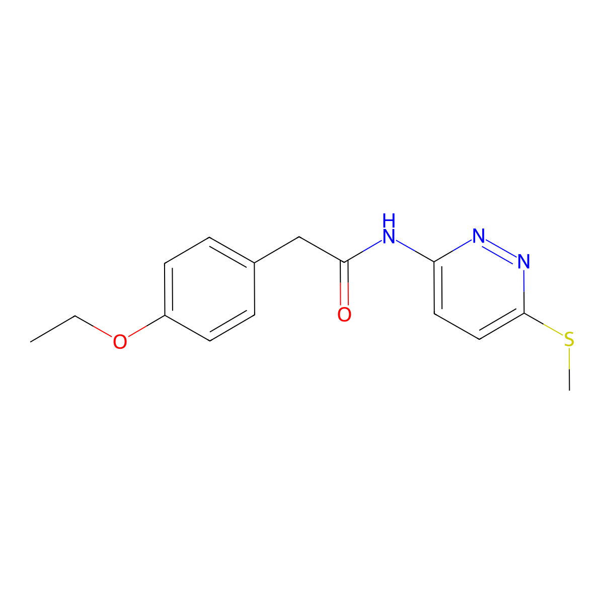 2-(4-ethoxyphenyl)-N-(6-(methylthio)pyridazin-3-yl)acetamide molecular structure, CAS 1021225-50-2