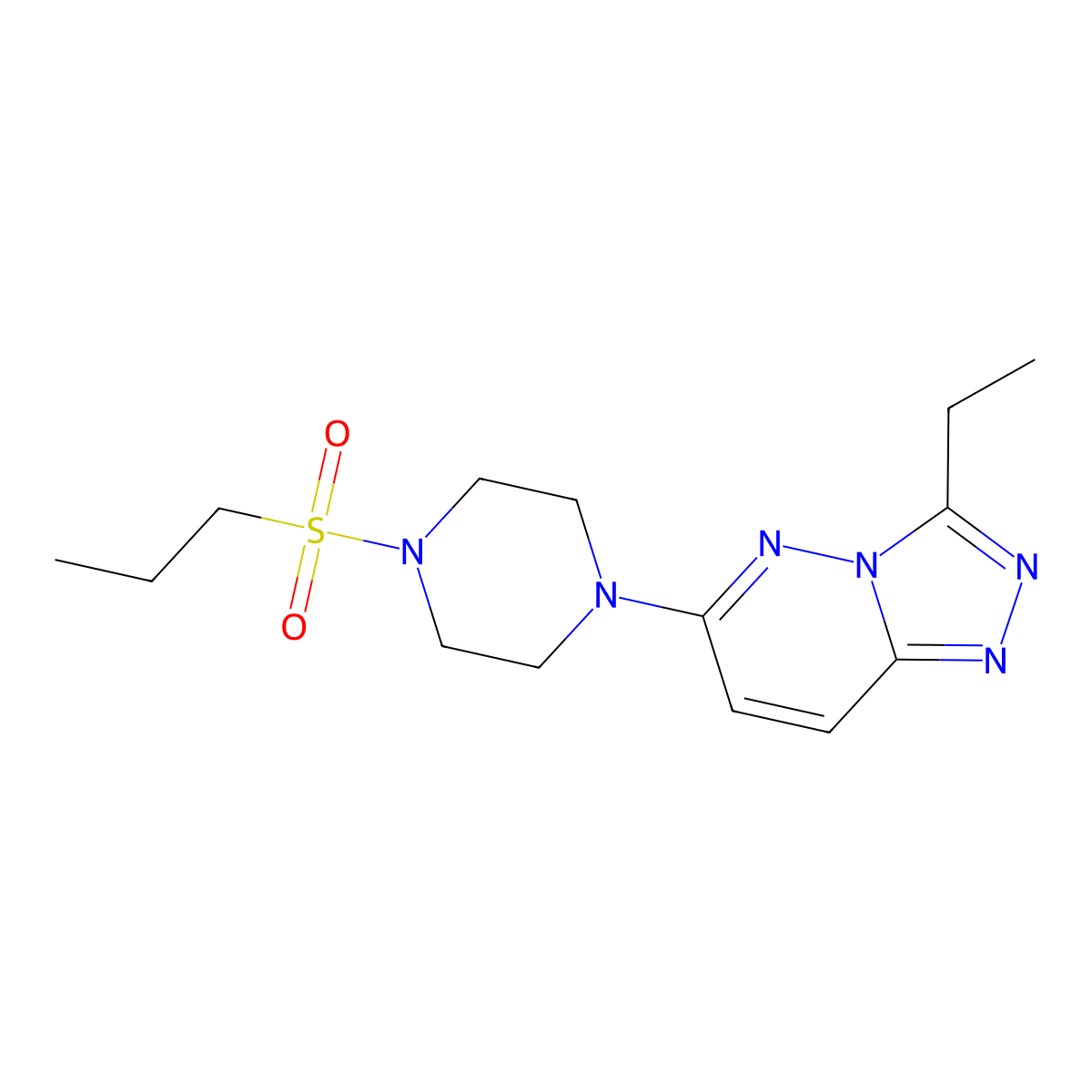 1-{3-Ethyl-[1,2,4]triazolo[4,3-b]pyridazin-6-yl}-4-(propane-1-sulfonyl)piperazine molecular structure, CAS 1021225-71-7
