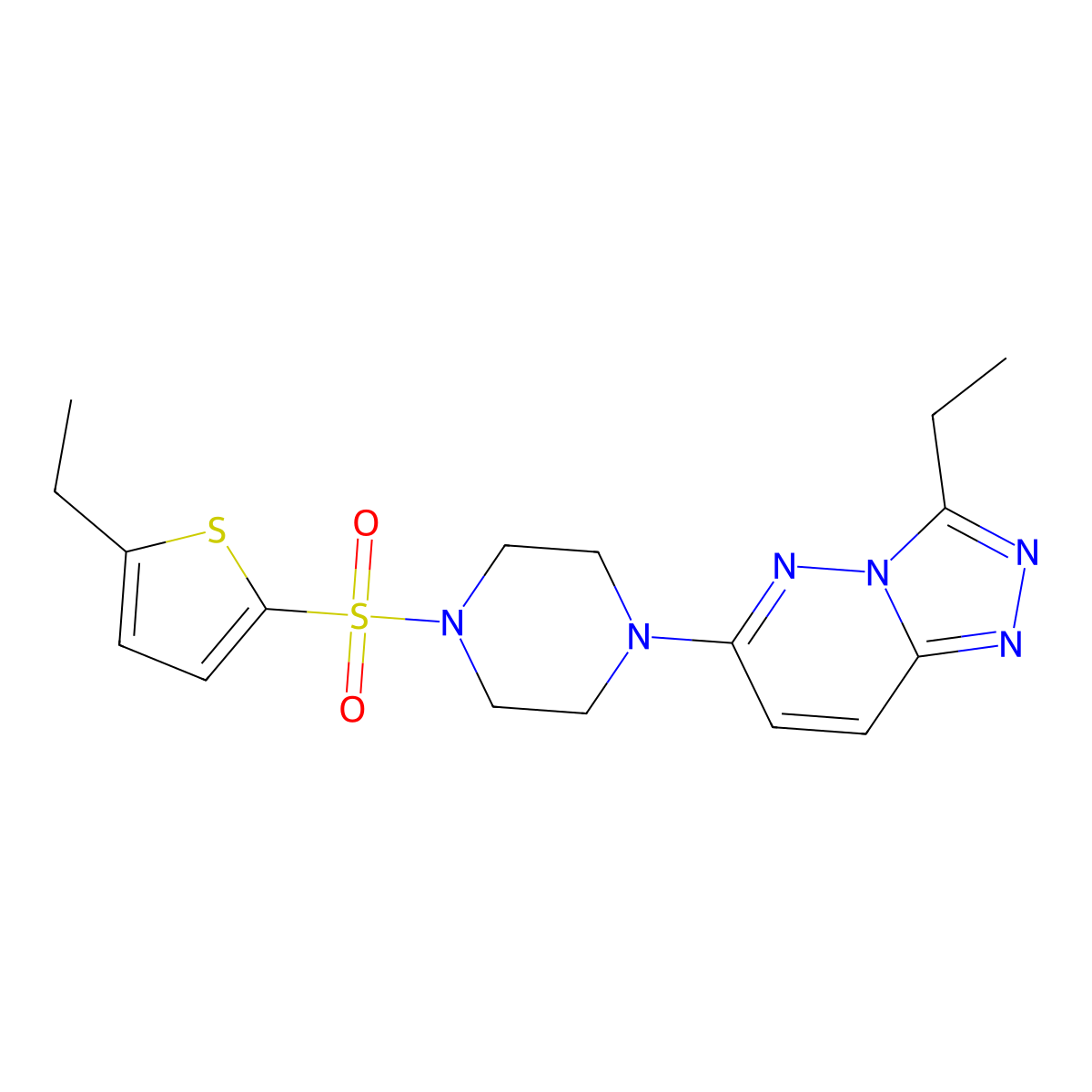 1-{3-Ethyl-[1,2,4]triazolo[4,3-b]pyridazin-6-yl}-4-[(5-ethylthiophen-2-yl)sulfonyl]piperazine molecular structure, CAS 1021225-75-1