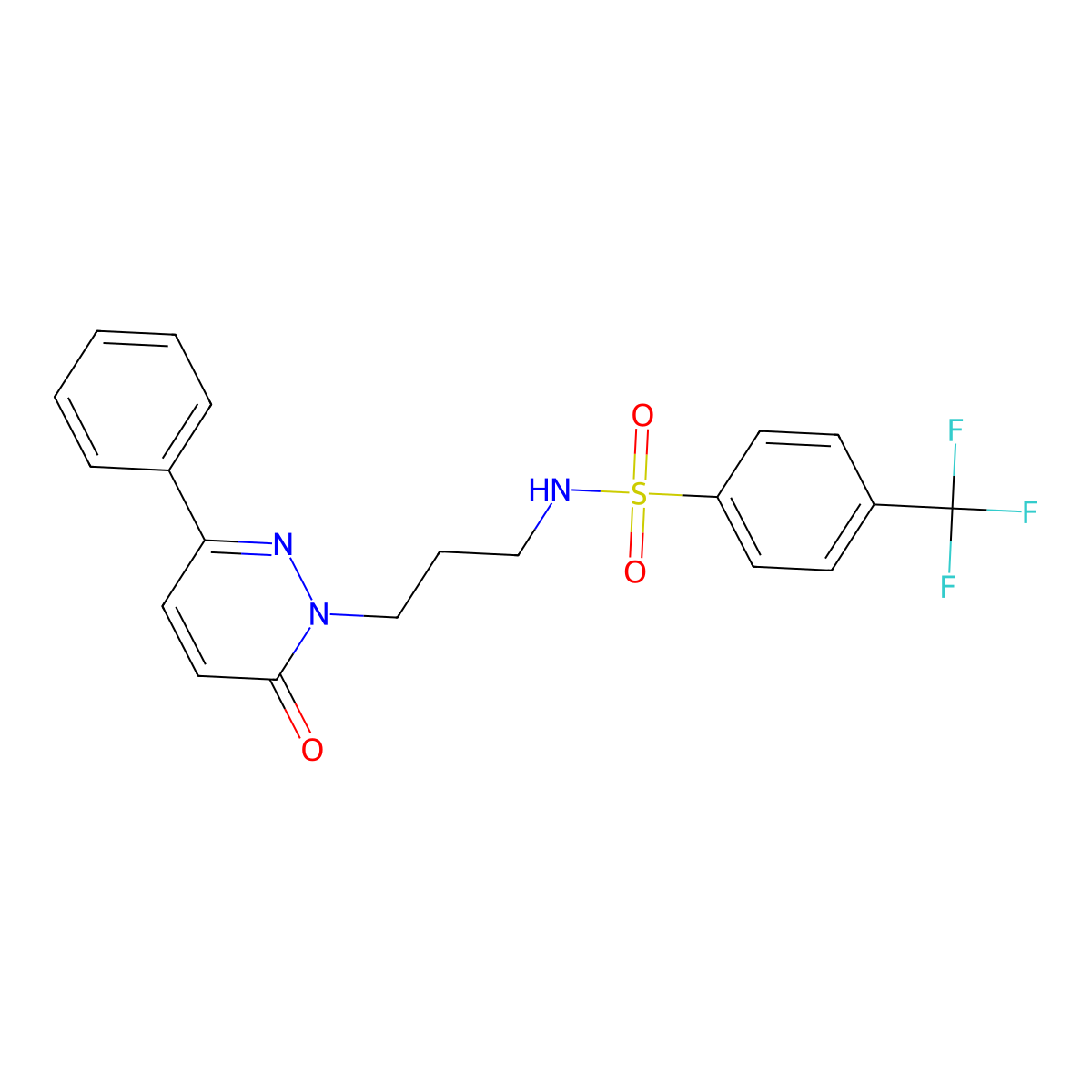 N-[3-(6-oxo-3-phenyl-1,6-dihydropyridazin-1-yl)propyl]-4-(trifluoromethyl)benzene-1-sulfonamide molecular structure, CAS 1021226-17-4