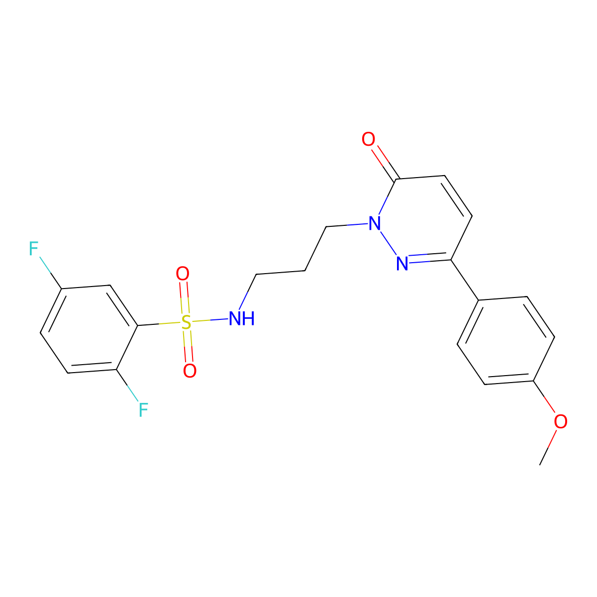 2,5-difluoro-N-(3-(3-(4-methoxyphenyl)-6-oxopyridazin-1(6H)-yl)propyl)benzenesulfonamide molecular structure, CAS 1021226-22-1