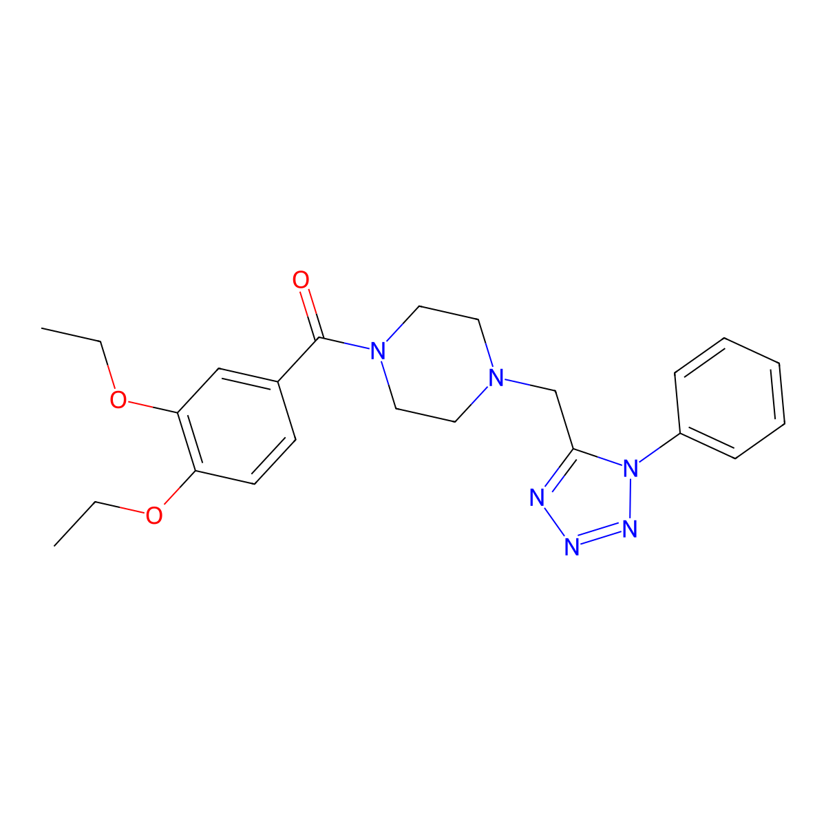 (3,4-diethoxyphenyl)(4-((1-phenyl-1H-tetrazol-5-yl)methyl)piperazin-1-yl)methanone molecular structure, CAS 1021226-28-7