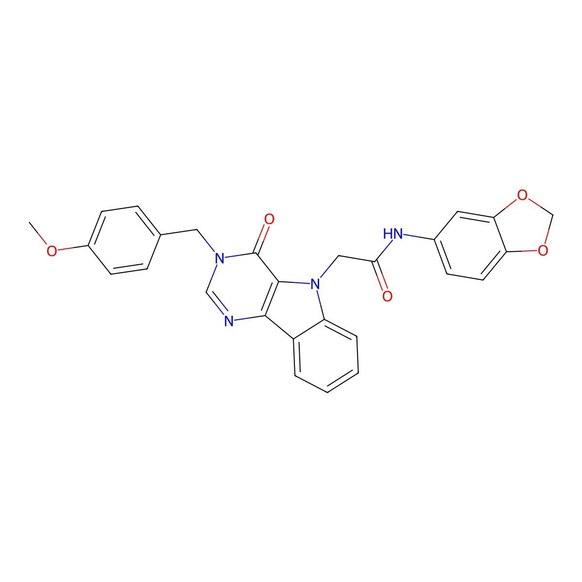 N-(benzo[d][1,3]dioxol-5-yl)-2-(3-(4-methoxybenzyl)-4-oxo-3H-pyrimido[5,4-b]indol-5(4H)-yl)acetamide molecular structure, CAS 1021226-45-8