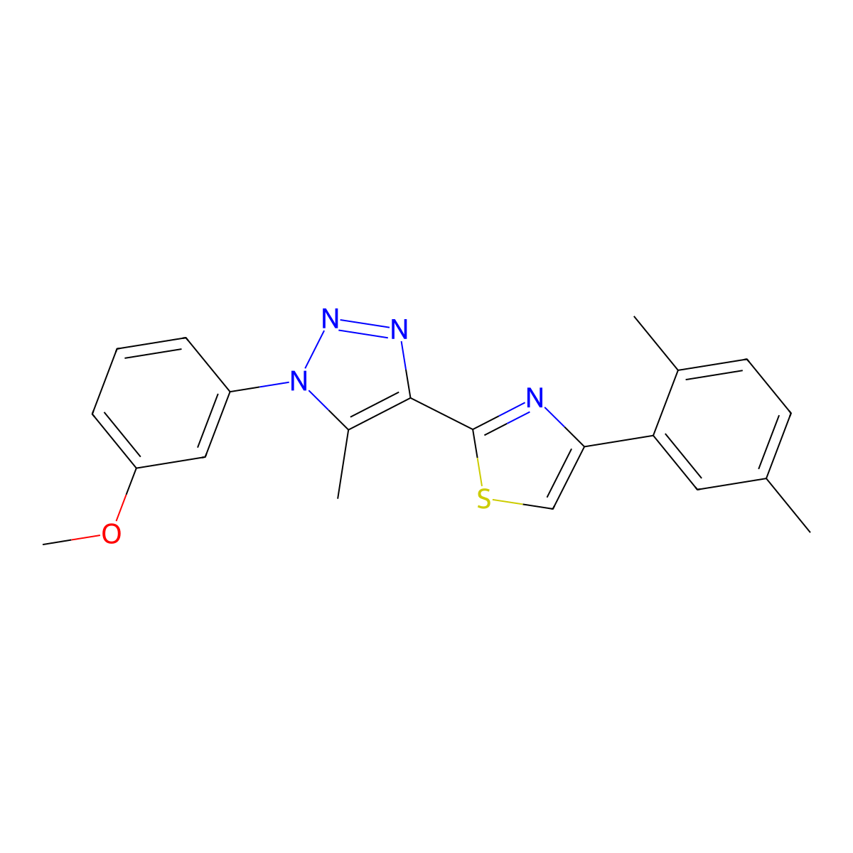 4-[4-(2,5-dimethylphenyl)-1,3-thiazol-2-yl]-1-(3-methoxyphenyl)-5-methyl-1H-1,2,3-triazole molecular structure, CAS 1021226-49-2