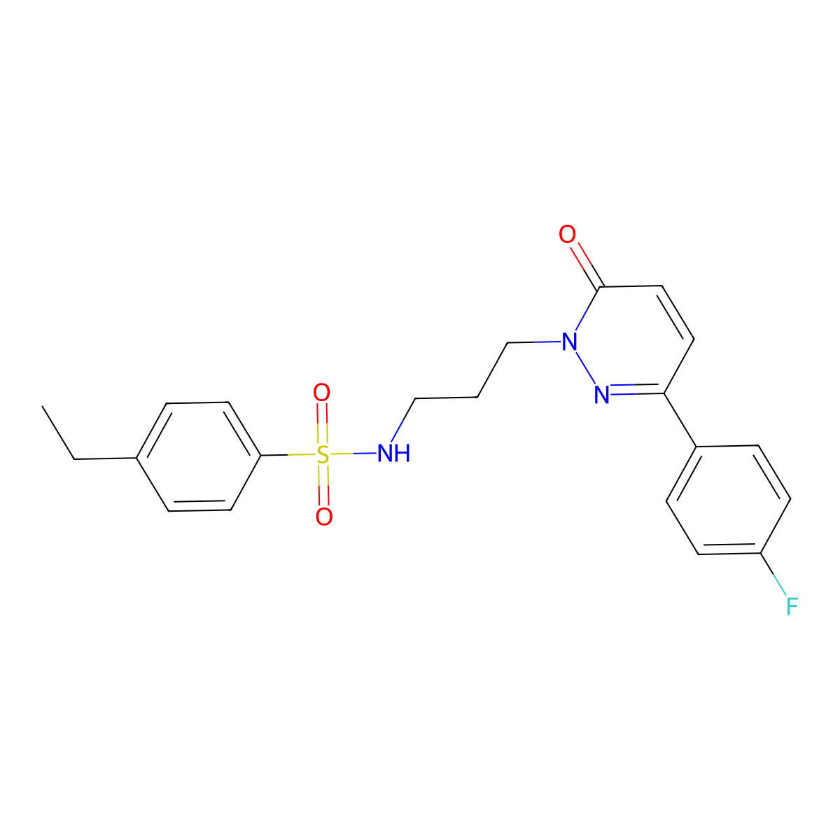 4-ethyl-N-{3-[3-(4-fluorophenyl)-6-oxo-1,6-dihydropyridazin-1-yl]propyl}benzene-1-sulfonamide molecular structure, CAS 1021226-58-3