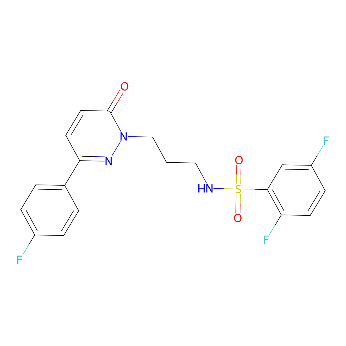 2,5-difluoro-N-(3-(3-(4-fluorophenyl)-6-oxopyridazin-1(6H)-yl)propyl)benzenesulfonamide molecular structure, CAS 1021226-63-0