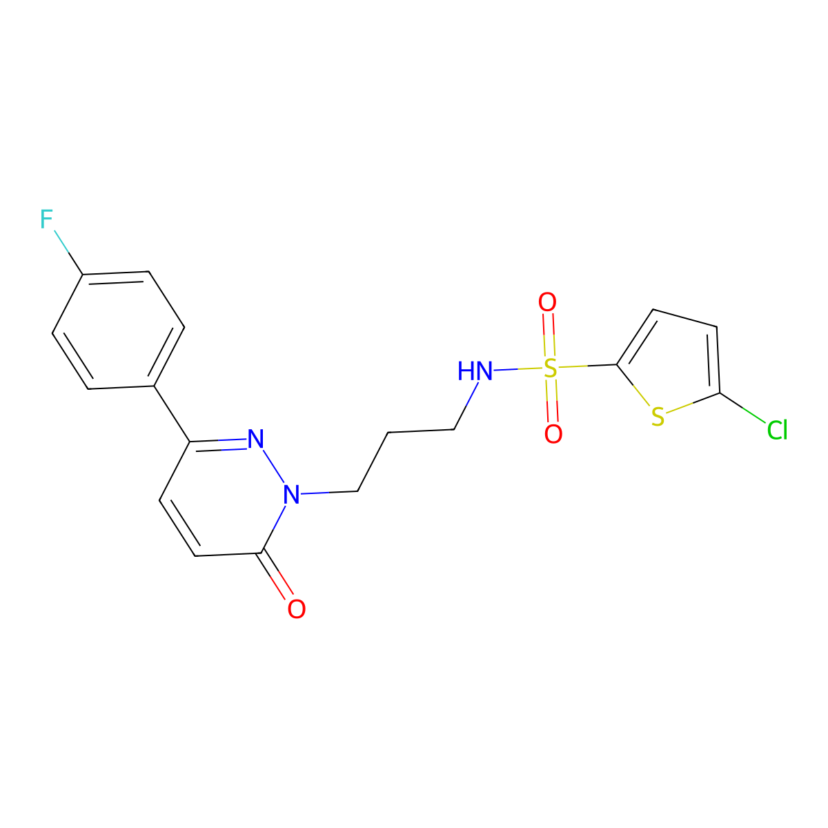 5-chloro-N-{3-[3-(4-fluorophenyl)-6-oxo-1,6-dihydropyridazin-1-yl]propyl}thiophene-2-sulfonamide molecular structure, CAS 1021226-70-9