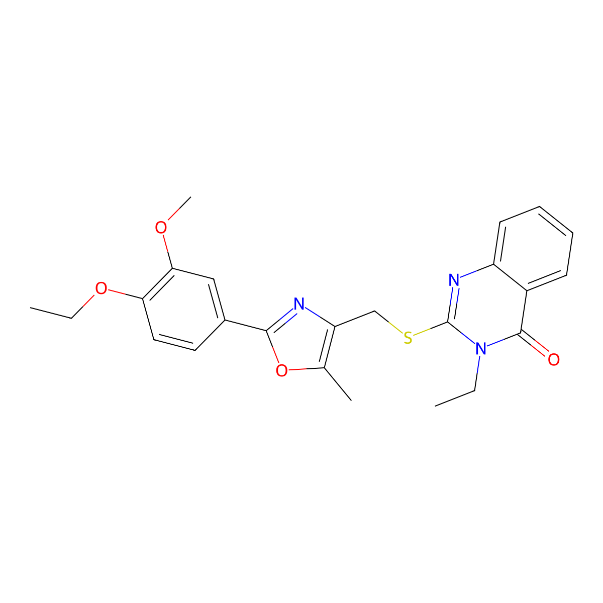 2-(((2-(4-ethoxy-3-methoxyphenyl)-5-methyloxazol-4-yl)methyl)thio)-3-ethylquinazolin-4(3H)-one molecular structure, CAS 1021226-91-4