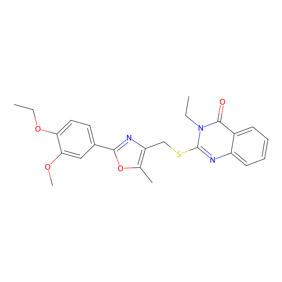 2-(((2-(4-ethoxy-3-methoxyphenyl)-5-methyloxazol-4-yl)methyl)thio)-3-ethylquinazolin-4(3H)-one molecular structure, CAS 1021226-91-4