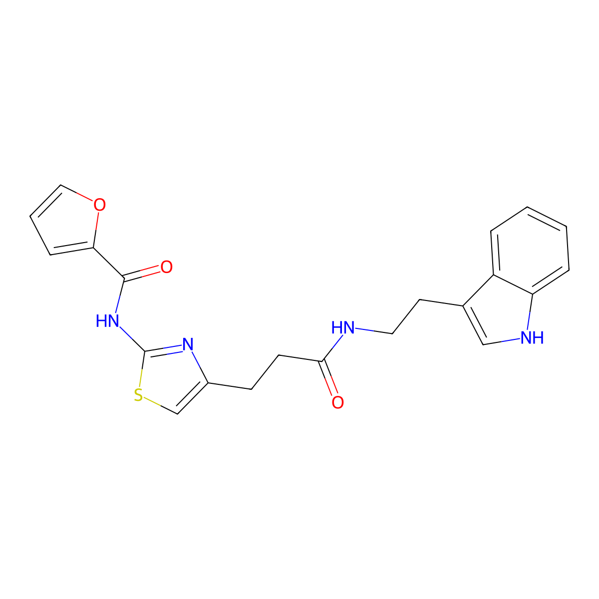 N-(4-(3-((2-(1H-indol-3-yl)ethyl)amino)-3-oxopropyl)thiazol-2-yl)furan-2-carboxamide molecular structure, CAS 1021227-21-3