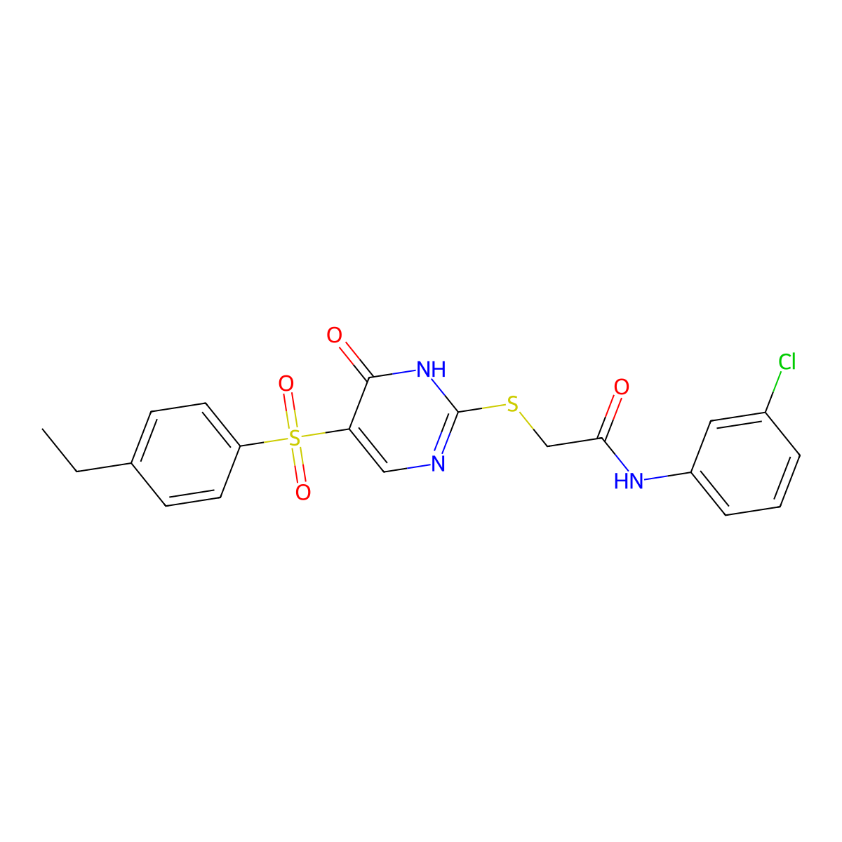 N-(3-chlorophenyl)-2-((5-((4-ethylphenyl)sulfonyl)-6-oxo-1,6-dihydropyrimidin-2-yl)thio)acetamide molecular structure, CAS 1021227-37-1