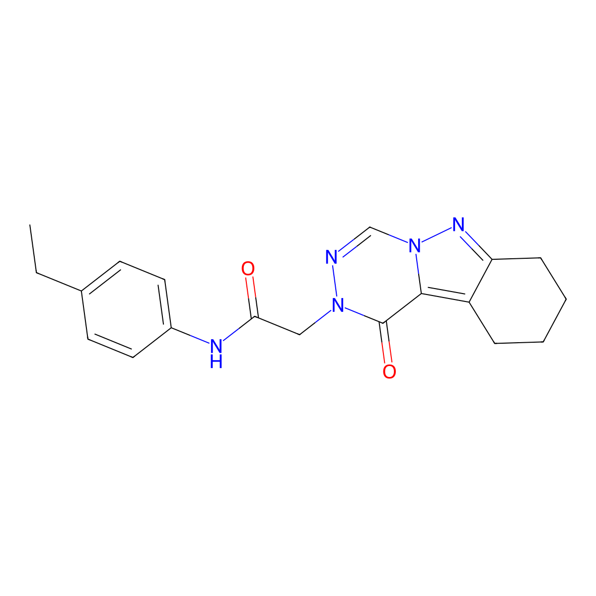 N-(4-ethylphenyl)-2-(1-oxo-7,8,9,10-tetrahydro[1,2,4]triazino[4,5-b]indazol-2(1H)-yl)acetamide molecular structure, CAS 1021227-70-2