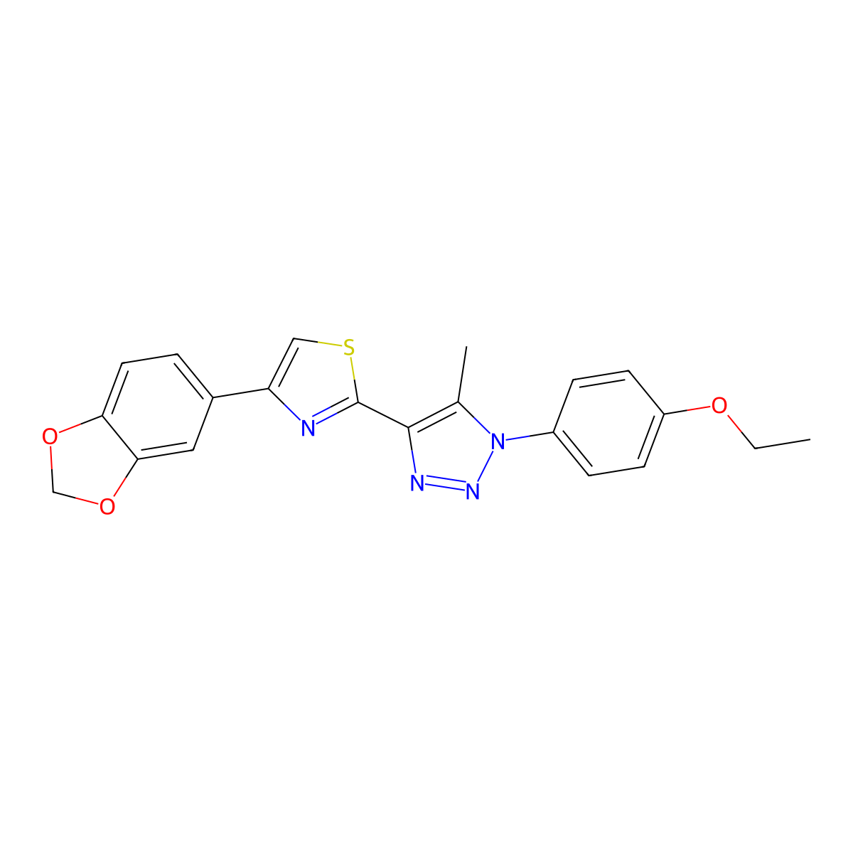 4-[4-(1,3-benzodioxol-5-yl)-1,3-thiazol-2-yl]-1-(4-ethoxyphenyl)-5-methyl-1H-1,2,3-triazole molecular structure, CAS 1021227-99-5