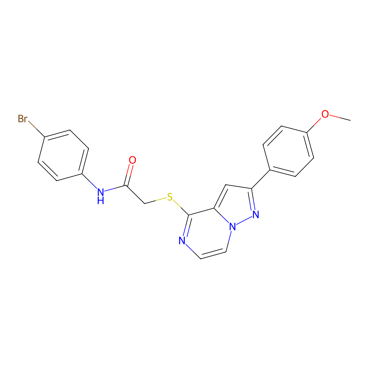 N-(4-bromophenyl)-2-{[2-(4-methoxyphenyl)pyrazolo[1,5-a]pyrazin-4-yl]sulfanyl}acetamide molecular structure, CAS 1021228-48-7